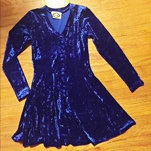 Blue Velvet Skater Dress